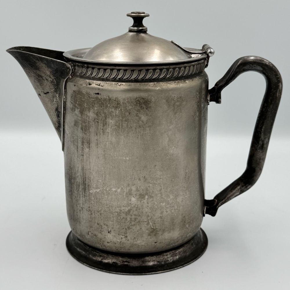 Vintage 1950s Legion Utensils Stainless Steel Water Pitcher with Hinged Lid